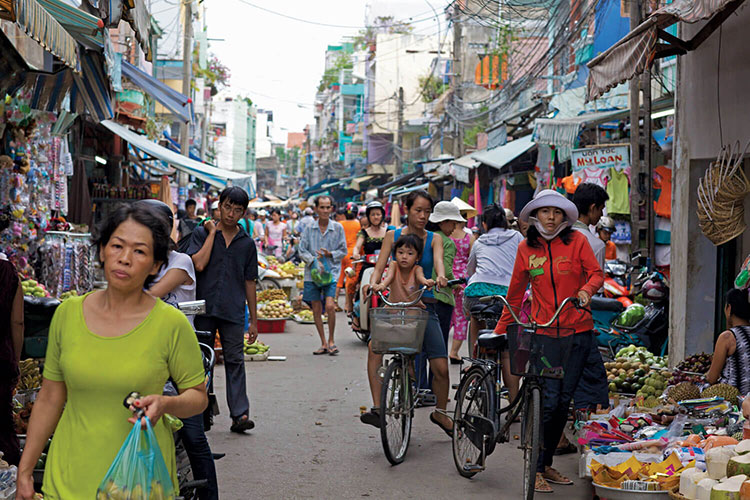 Street vendors in China selling food